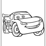 Lightning McQueen in a relaxed pose, ready for coloring fun.