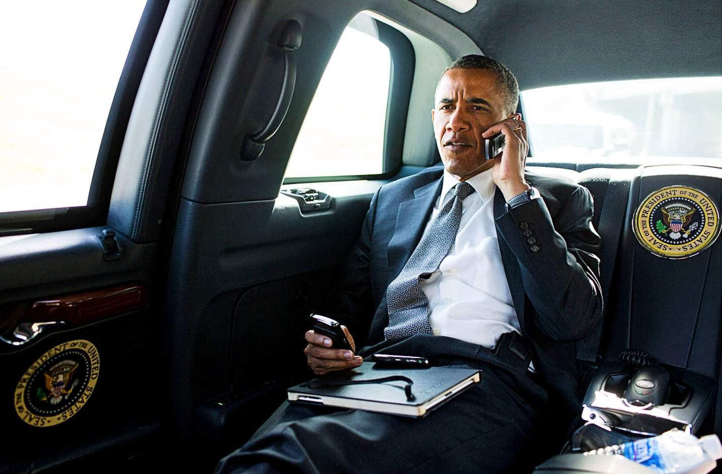 Former President Barack Obama uses the coded communications system in Cadillac One