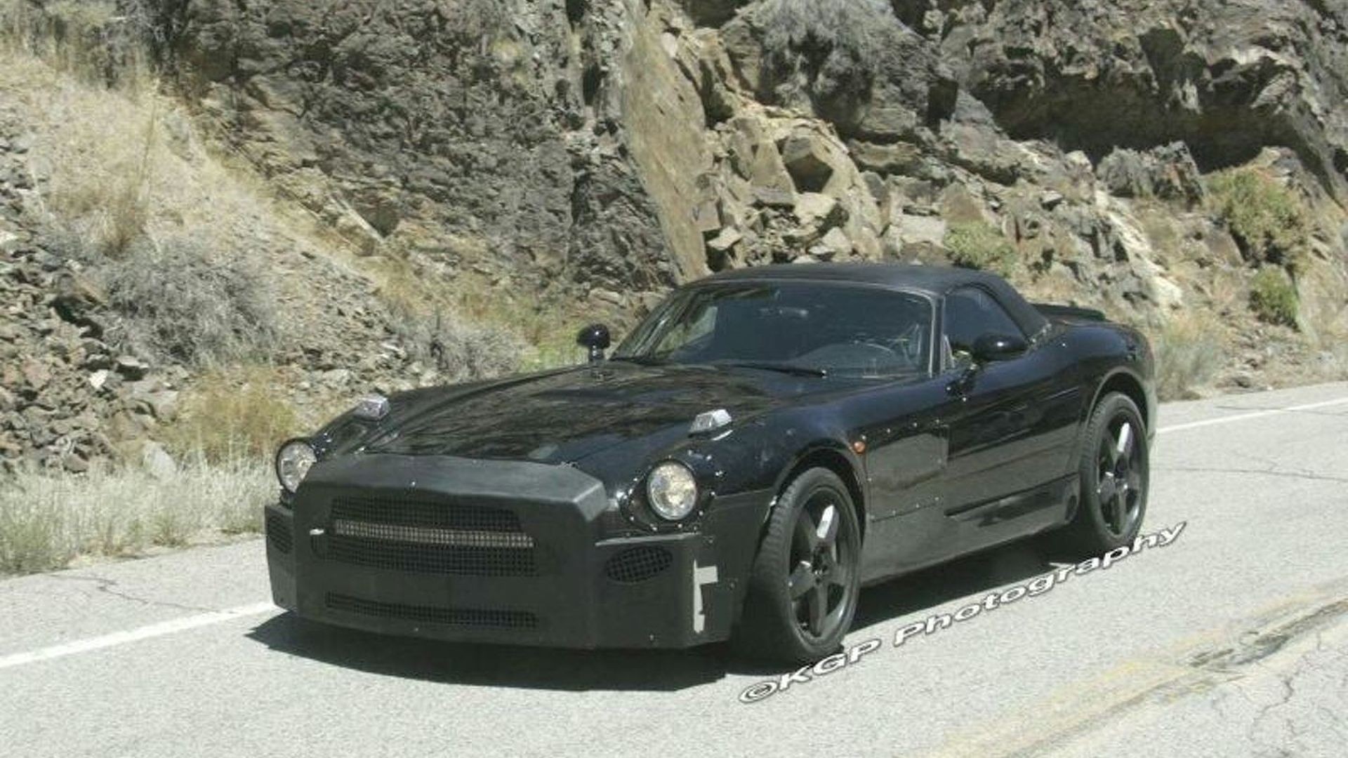 Mercedes SLS AMG test mule with deceptive camouflage