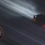 C7 Corvette speeding away from police at over 170 MPH on a Los Angeles freeway at night