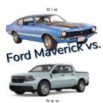 Ford Maverick compact car parked in a residential street showcasing its classic 1970s design.