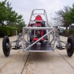 Front view of the 3-wheel car chassis