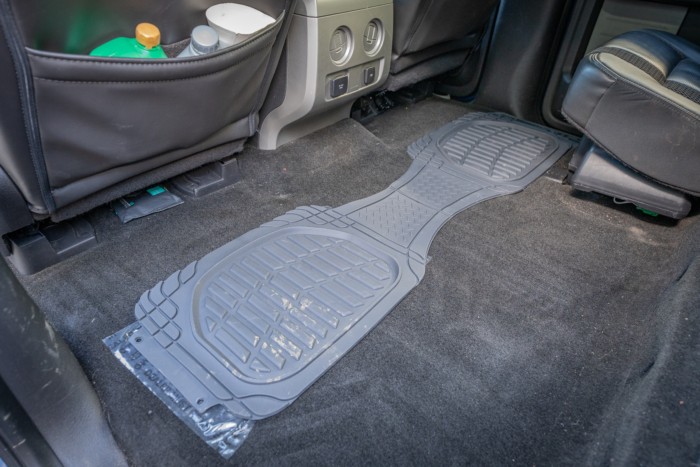 Second row car floor mat, showcasing fit and coverage