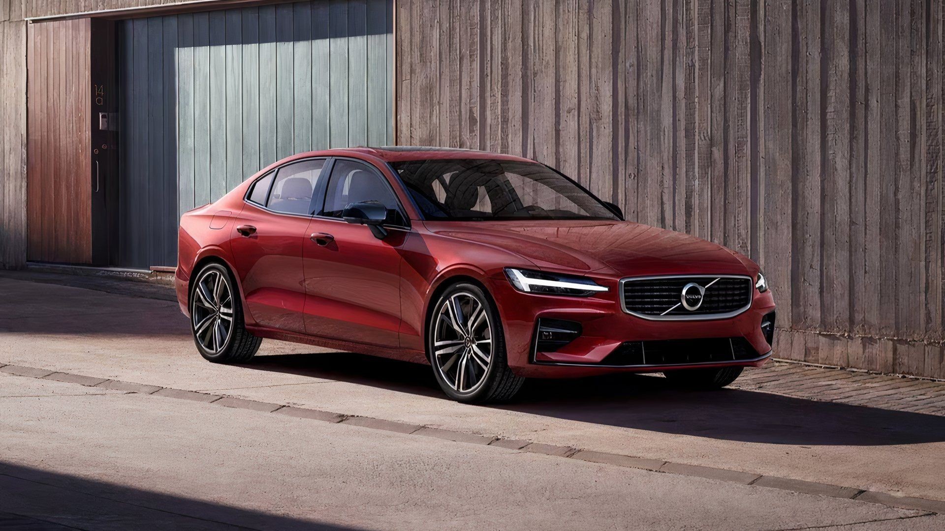 Front 3/4 shot of a 2020 Volvo S60 T6 R-Design