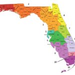 Florida map color coded by Area Agencies on Aging regions