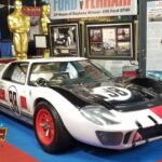 The Ford GT40, a legendary race car featured in the movie Ford v Ferrari, exhibited at the Hollywood Star Cars Museum in Gatlinburg.