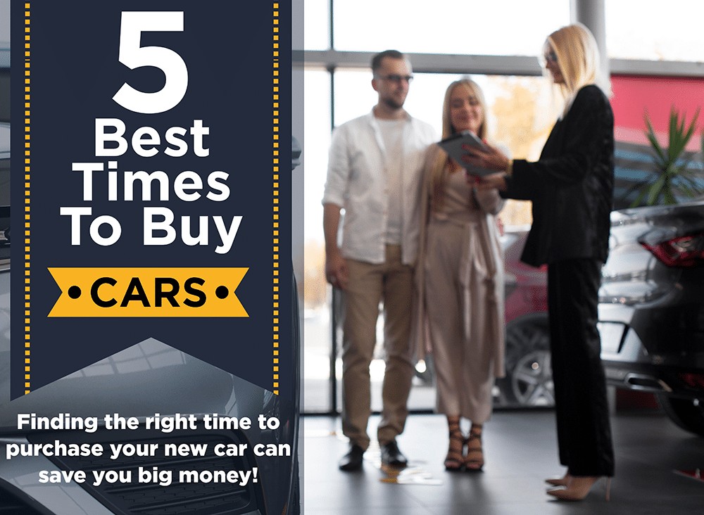 Happy couple receiving car keys from a dealership salesperson, representing the positive outcome of buying a car at the best time.