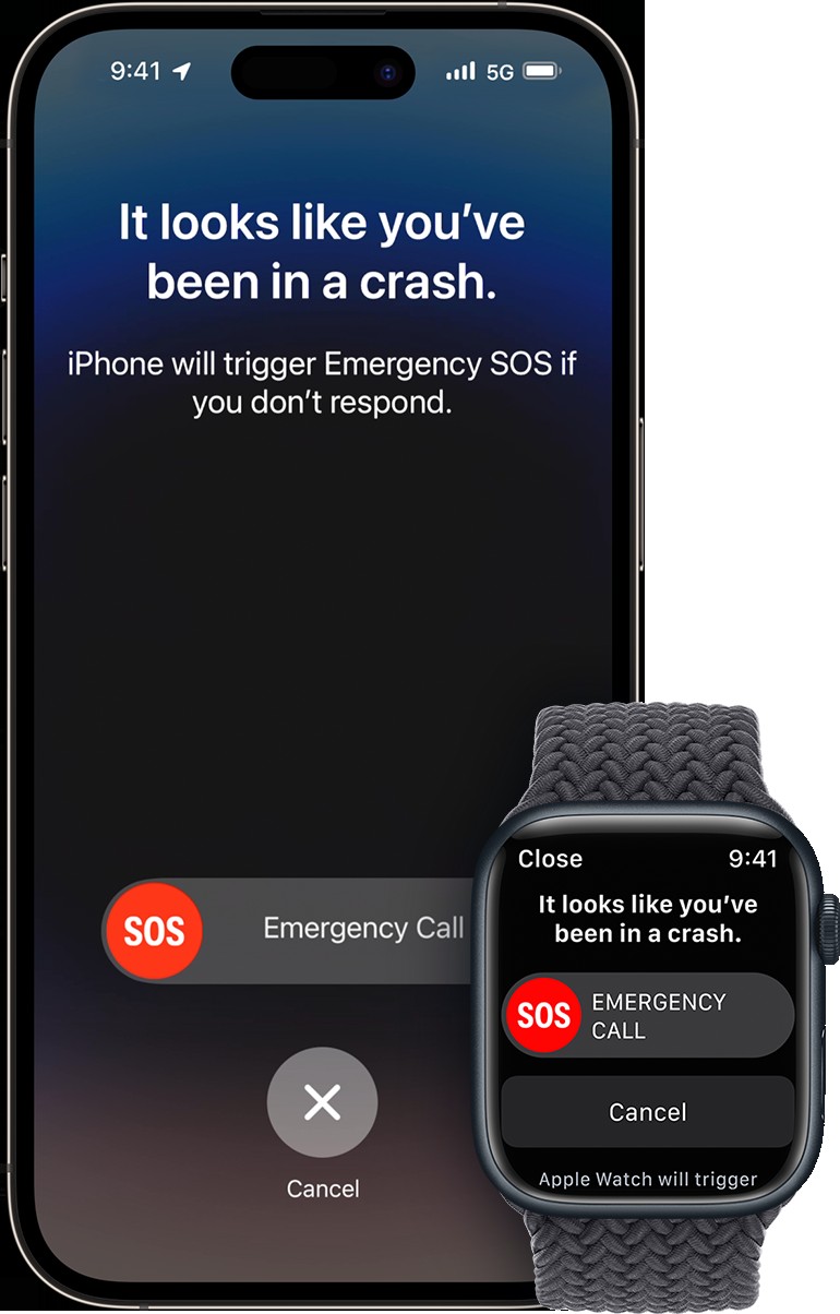 iPhone and Apple Watch working together to detect a car wreck