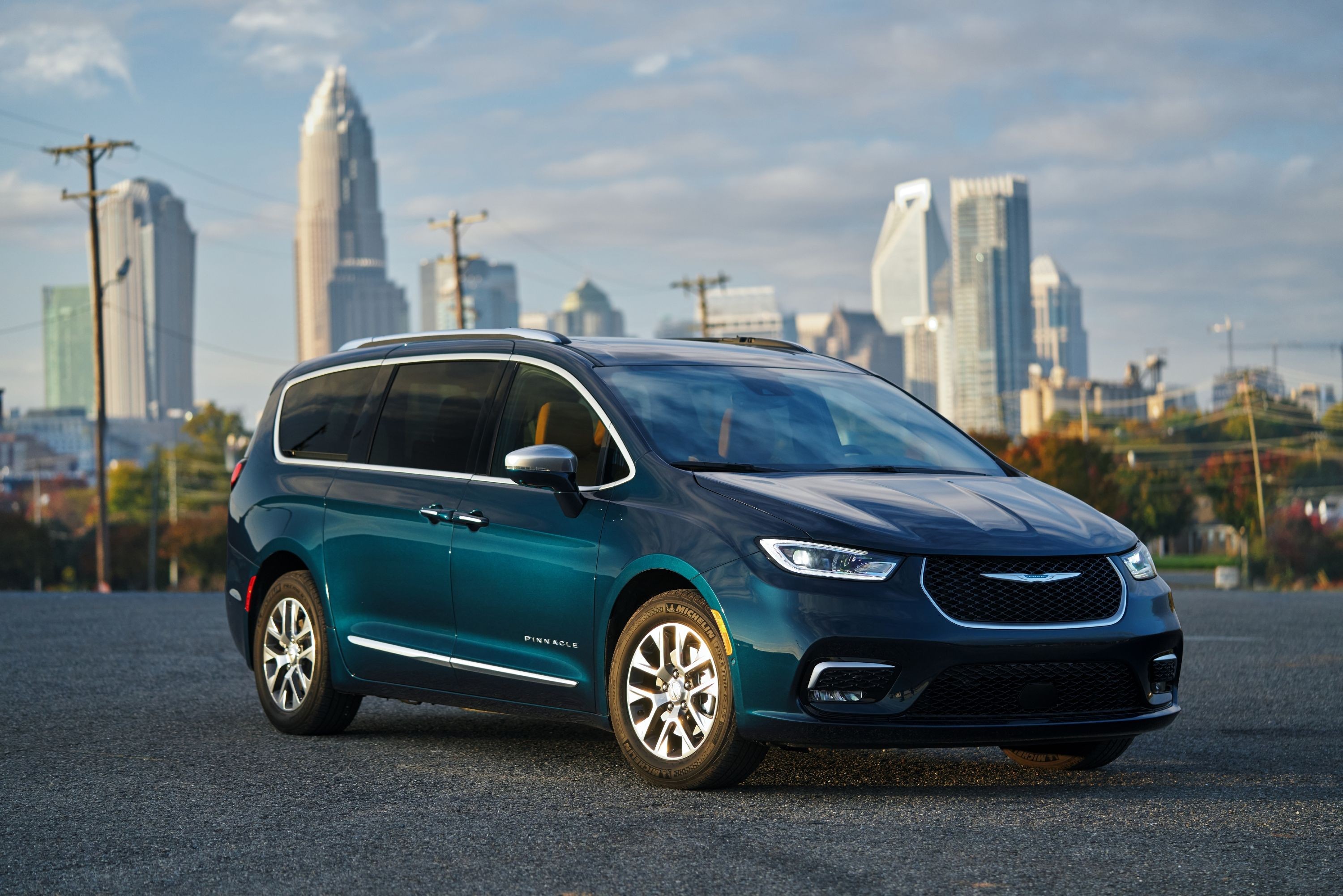 2021 Chrysler Pacifica Hybrid minivan in motion