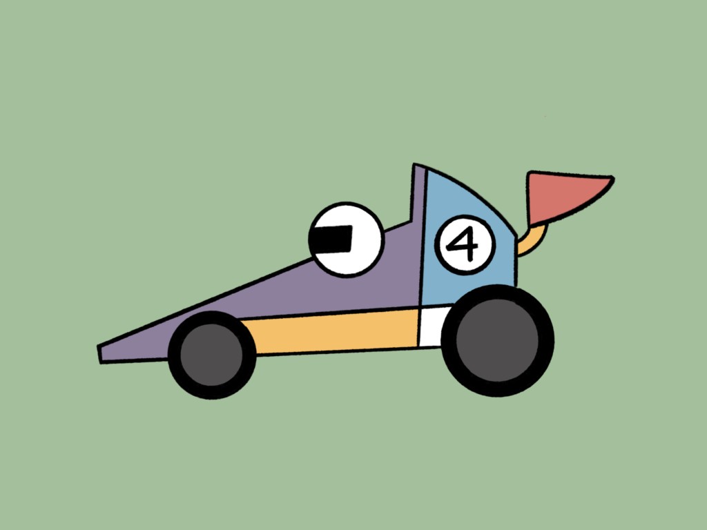 car drawing for kids - race car color 2