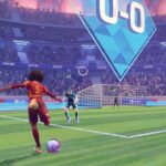 Rematch gameplay showcasing online football action reminiscent of Rocket League but without cars, highlighting player-focused gameplay.