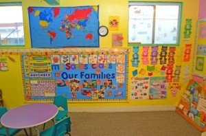 A vibrant and engaging classroom at Wee Care Early Learning Center in San Diego, designed to stimulate young minds and promote early learning.