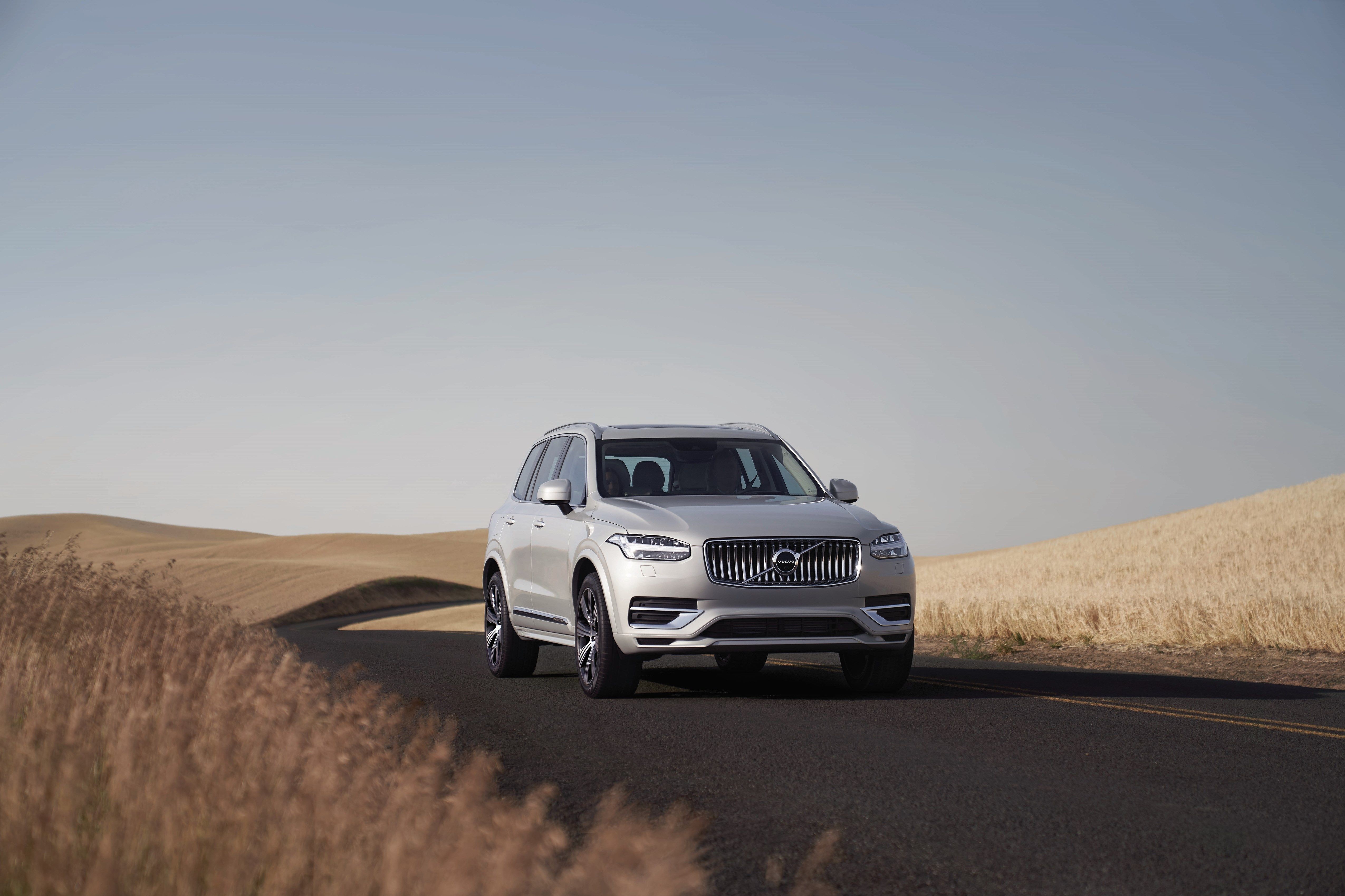 2021 Volvo XC90 Recharge luxury SUV in a studio shot