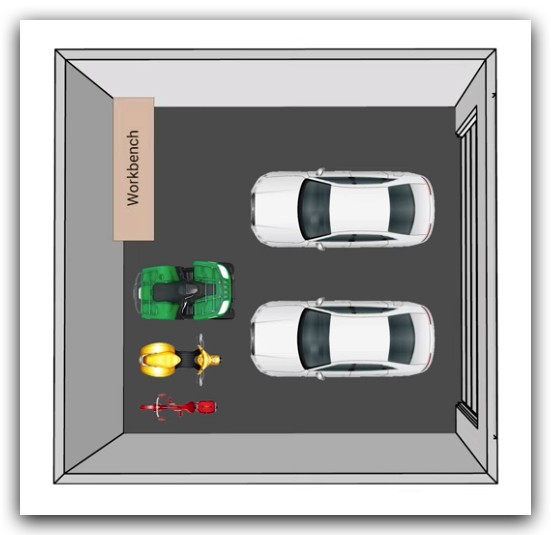 A standard 2-car garage size 